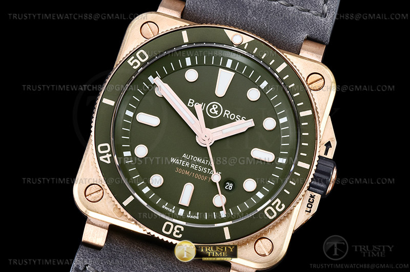 BR134A - Bell Ross BR03-92 Diver 42mm Bronze BR/LE Grn A2824