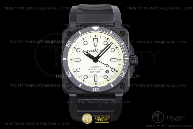 BR136E - Bell Ross BR03-92 Diver 42mm PVD/RU White WMF MY9015