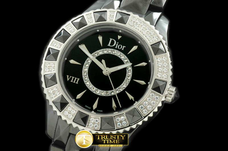 CD015 - Dior VIII Cer/Cer/Diam Black Jap Quartz