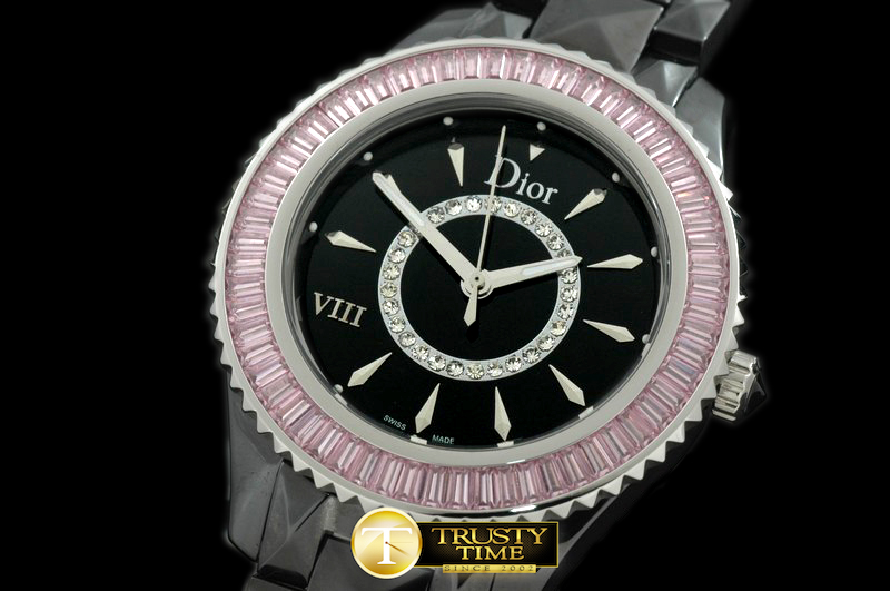 CD018D - Dior VIII Full Size Cer/Cer/Pink Ruby Black Jap Quartz