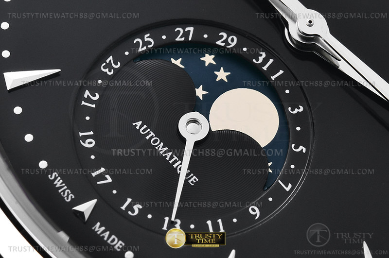 JL207 - Master Ultra Thin Moonphase SS/LE Black ZF 1:1 MY9015
