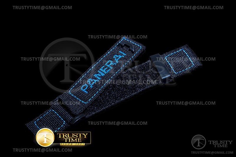 PACC092B - Black/Blue Nylon Strap for Panerai 24mm Lug