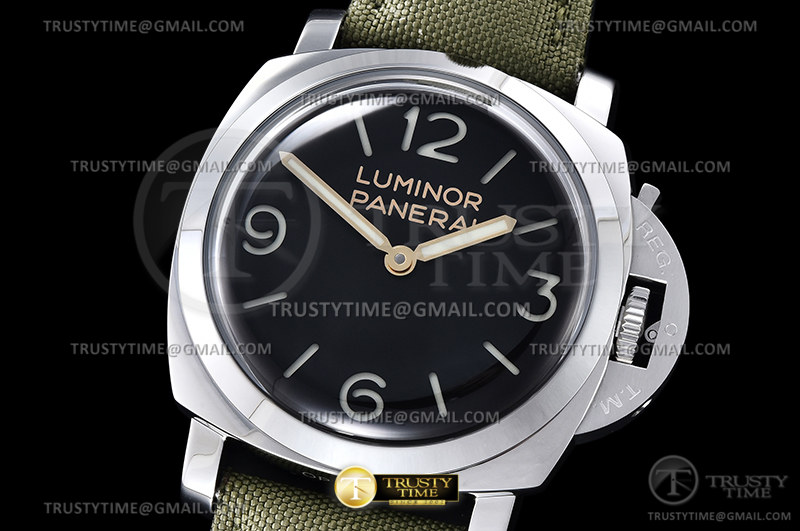 PN606HLE - Pam 606 Luminor 1950 3 Days HKG SS/LE Blk HWF A6497
