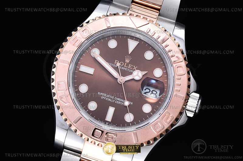 ROLYM235A - YachtMaster 126621 40mm 904 Wrp RG/SS Brn KF VR3235