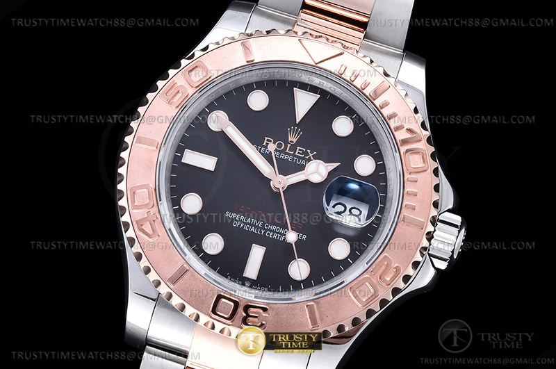 ROLYM235B - YachtMaster 126621 40mm 904 Wrp RG/SS Blk KF VR323